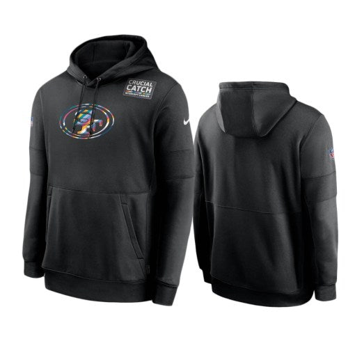 San Francisco 49Ers Black Sideline Performance Crucial Catch Pullover Hoodie