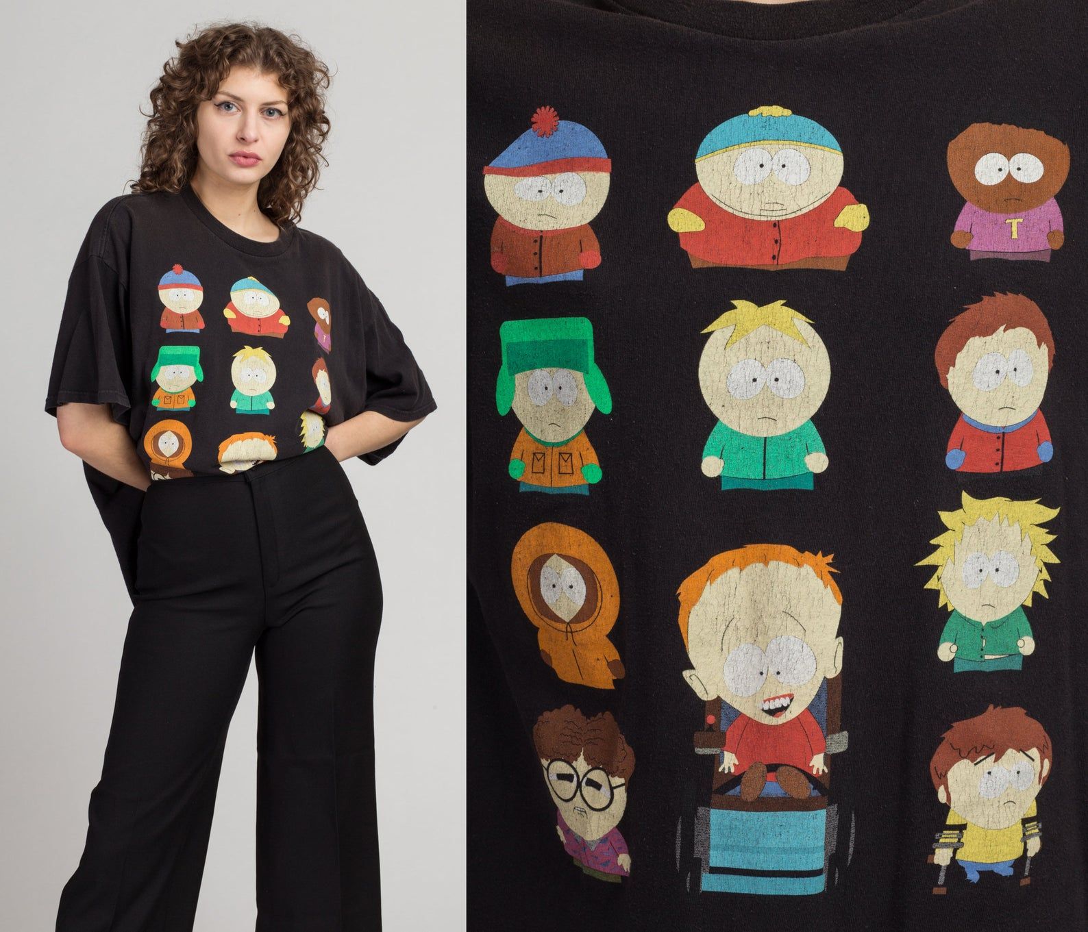 Vintage South Park T Shirt – 2 | Y2k Black Over Cartoon Graphic Tee