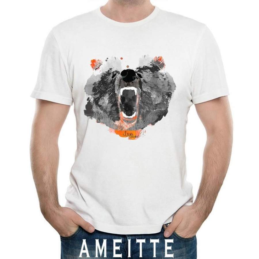 Unique and Top Quality New Summer Fashion Men T-shirt Go Bears! in Black Art T Shirt Funny Animal Design Ameitte Tops Moto Gt Cool Boy Tees