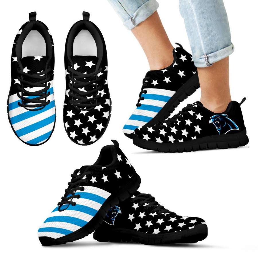 America Flag Full Stars Stripes Carolina Panthers Sneakers