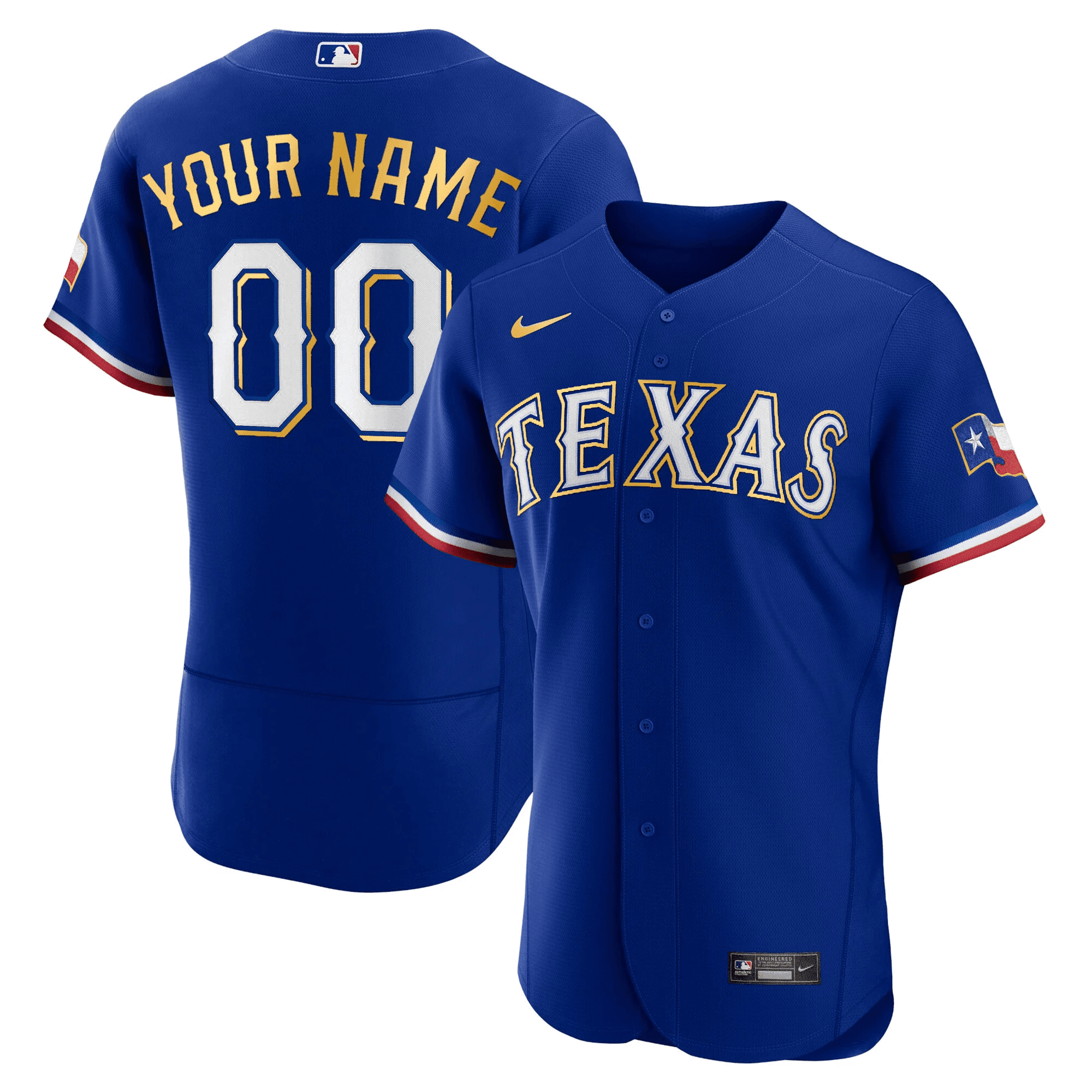 Texas Rangers 2023 Gold Trim Custom Jersey – All Stitched