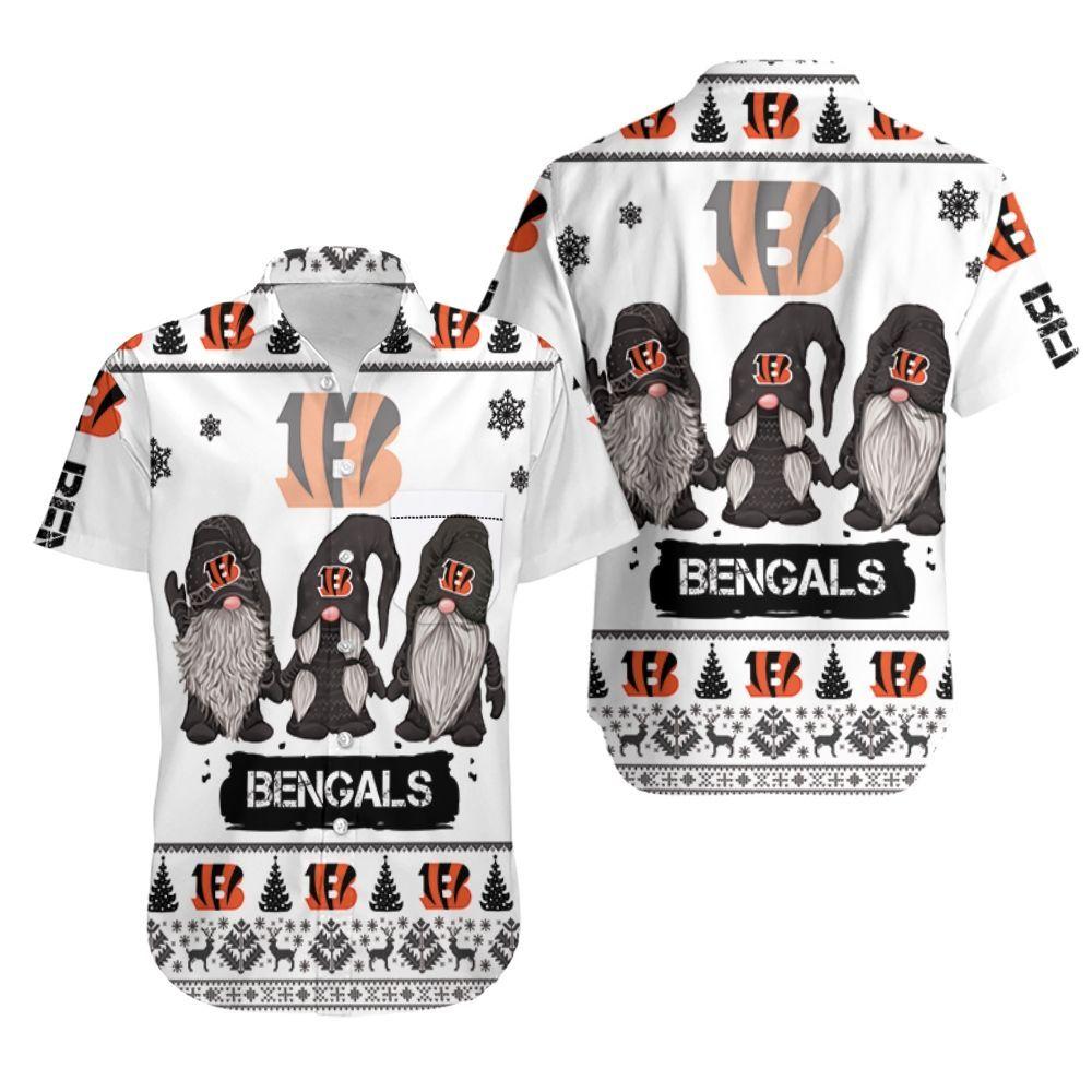 Beach Shirt Christmas Gnomes Cincinnati Bengals Ugly Sweatshirt Christmas 3D Hawaiian Shirt