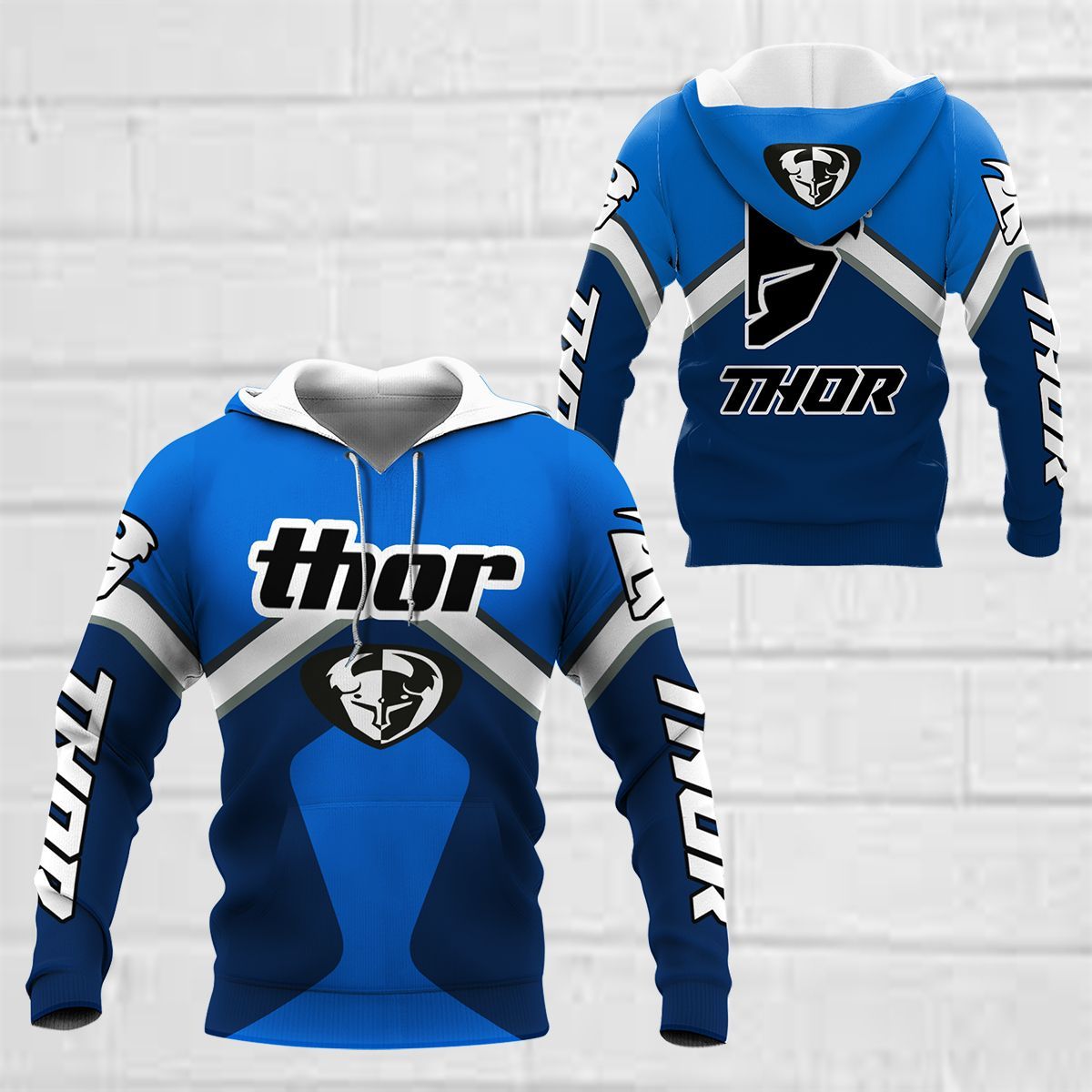 3D All Over Printed Thor Racing NTH-NH Shirts Ver 3 (Blue)