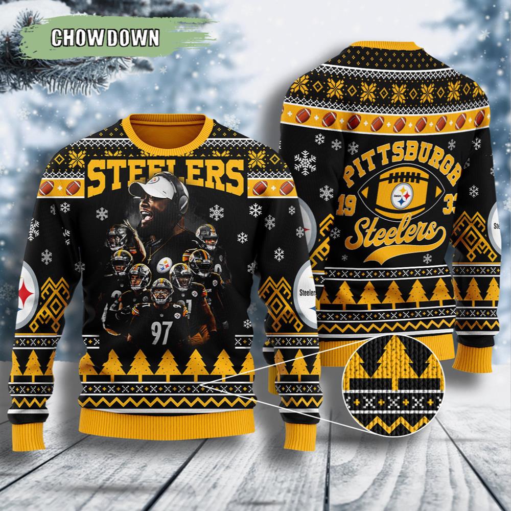 The Pittsburgh Steelers All Over Printed Pittsburgh Steelers Gift For Fan Ugly Wool Sweater Christmas