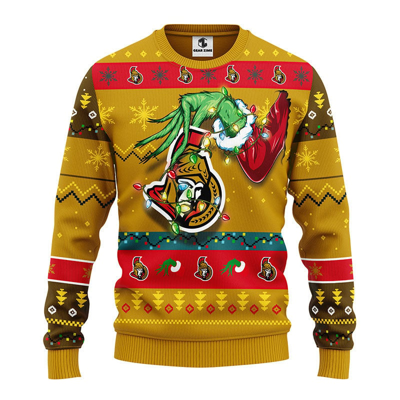 Ottawa Senators Grinch Ugly Christmas Sweater