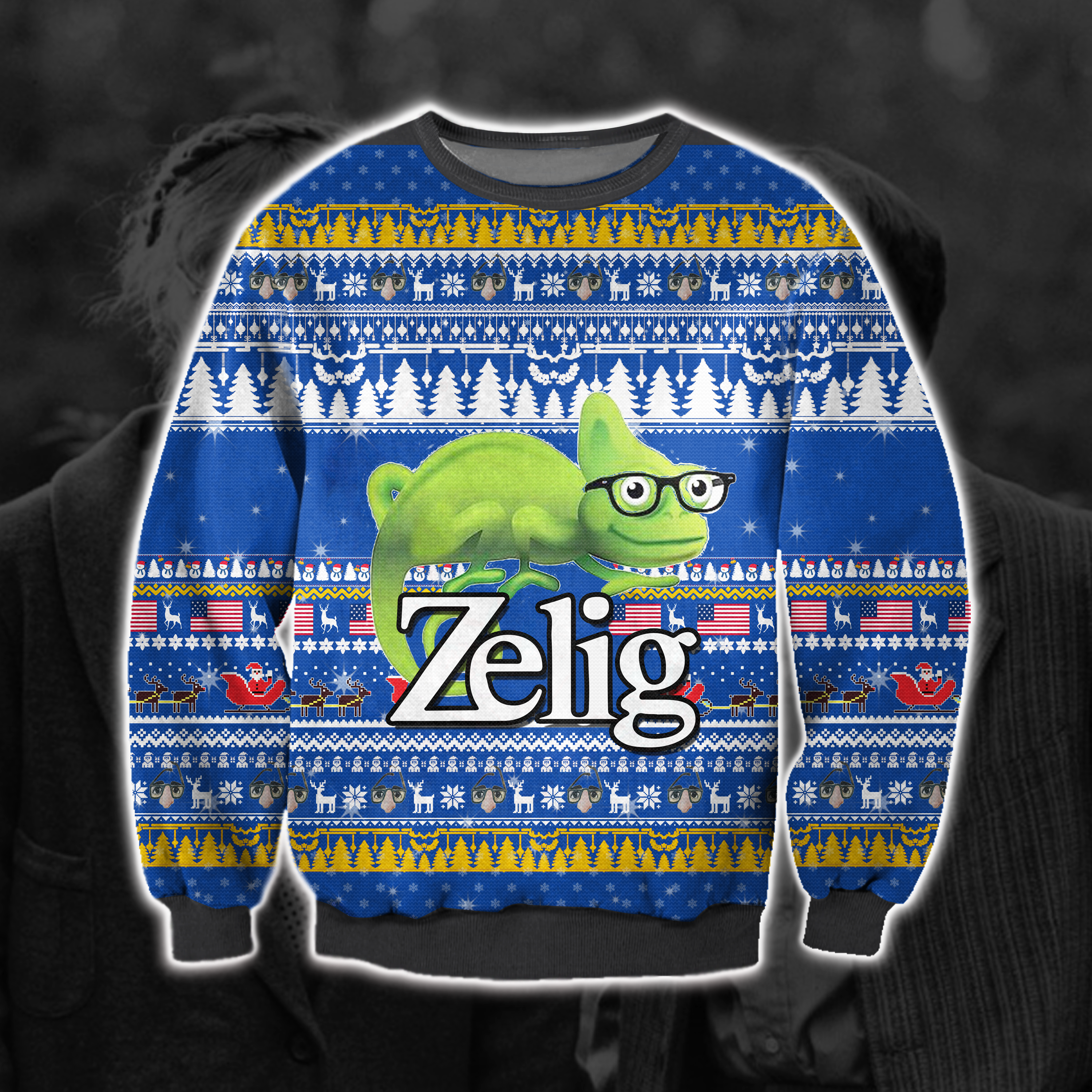 Zelig 3D All Over Printed Ugly Christmas Sweatshirt