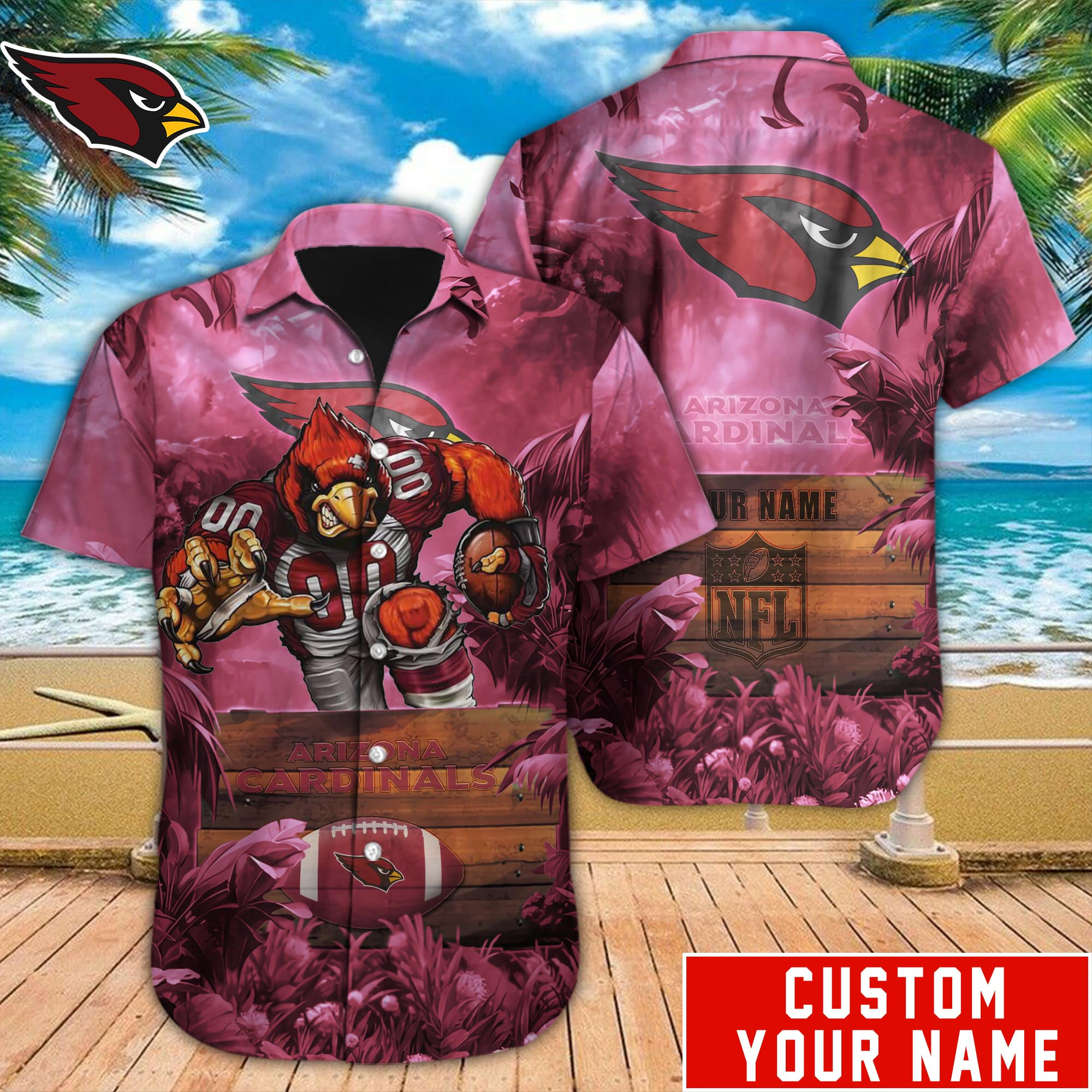 Arizona Cardinals Nfl-Hawaiian Shirt Custom M-40834