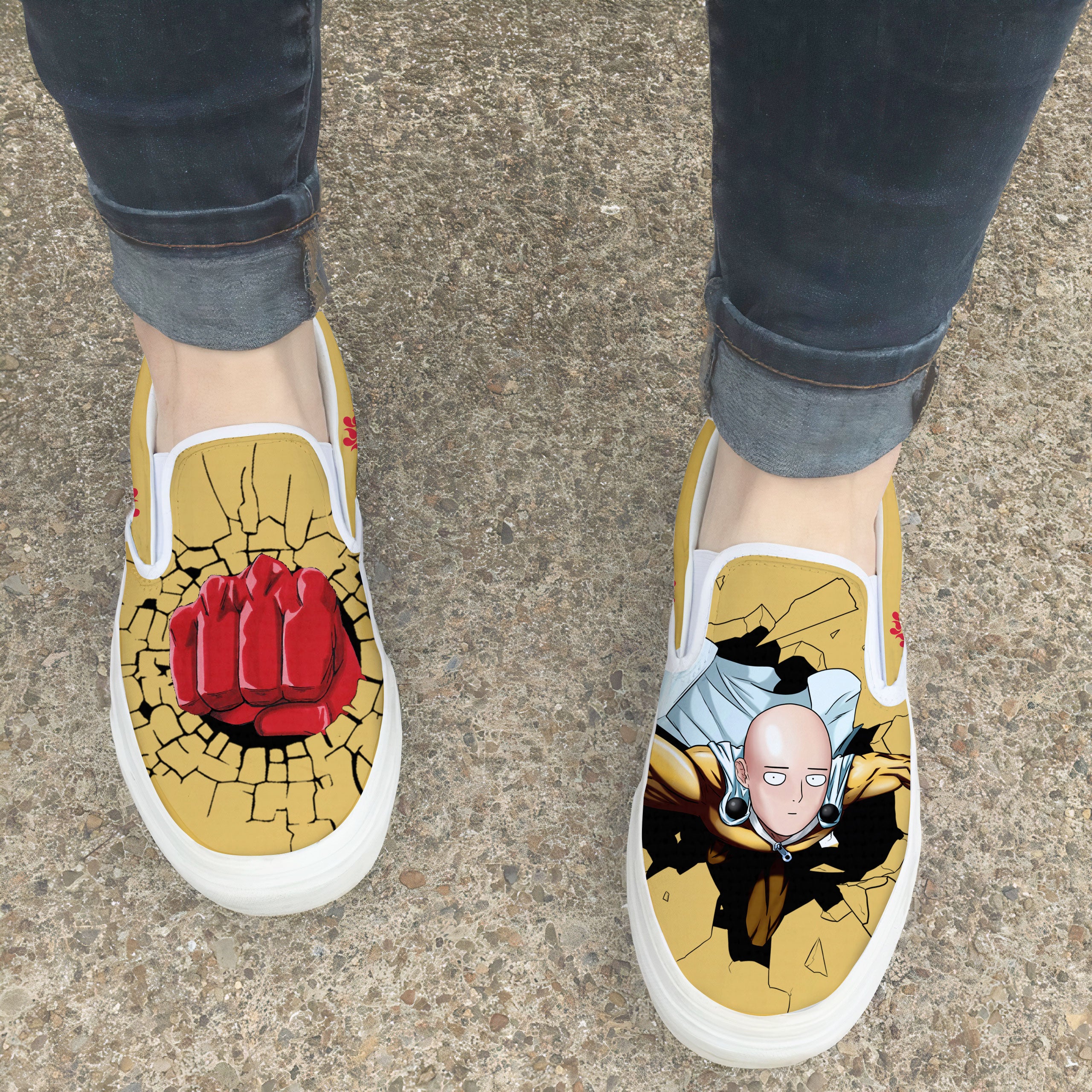 Saitama Shoes Custom One Punch Man Anime Classic Slip-On Sneakers