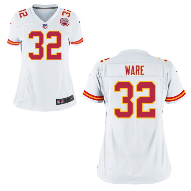 Women Kansas City Chiefs #32 Spencer Ware White Game Jersey