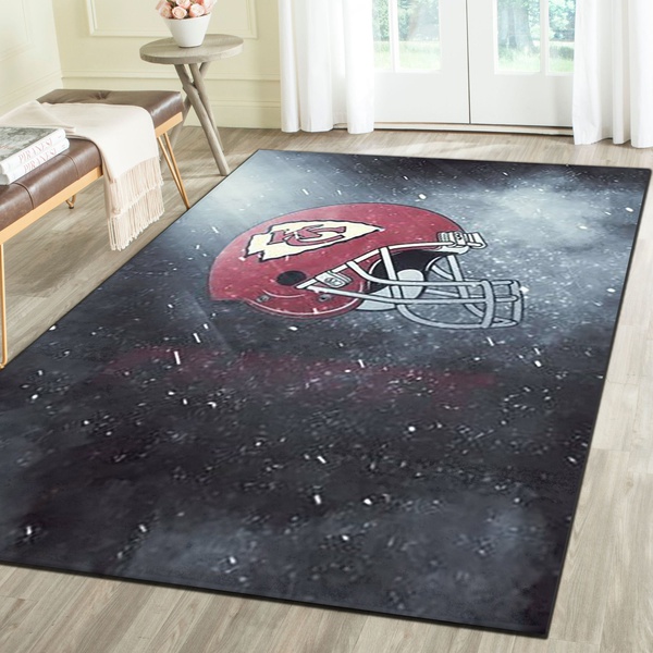 Kansas City Chiefs Area Rug, Football Team Living Room Carpet, Sports Floor Mat Home Decor