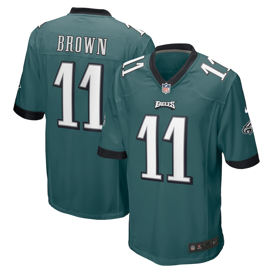 A.J. Brown 11 Philadelphia Eagles Player Game Jersey – Midnight Green