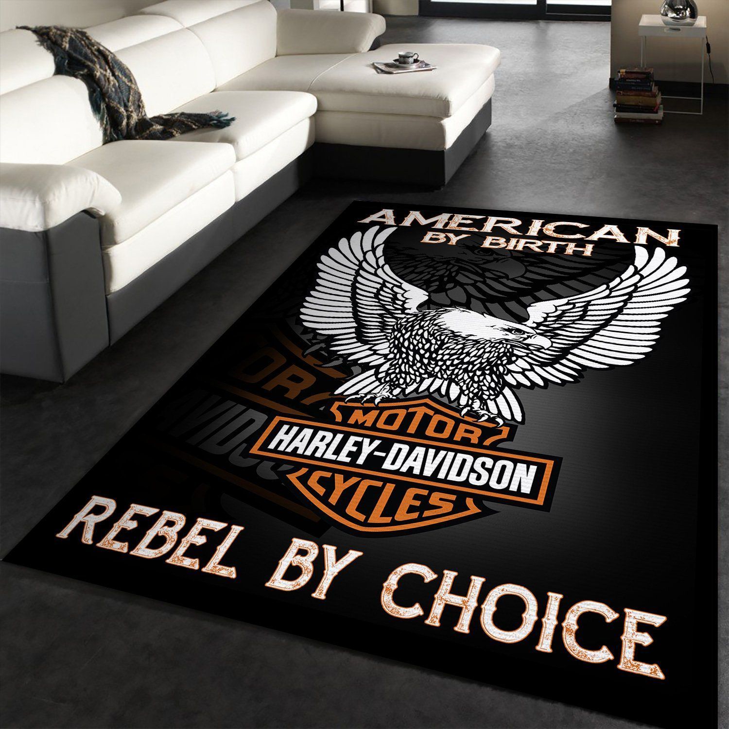 Harley Davidson Rebel By Choice FN170214 Area Rug Floor Decor The US Decor