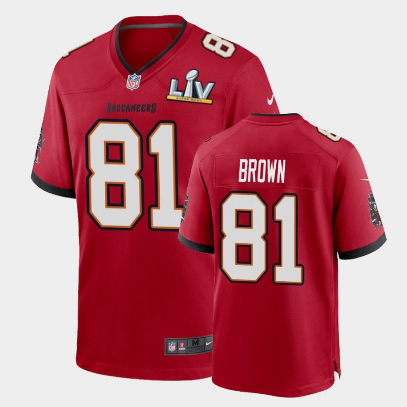 Men’S #81 Antonio Brown Tampa Bay Buccaneers Red Super Bowl Lv Game ...