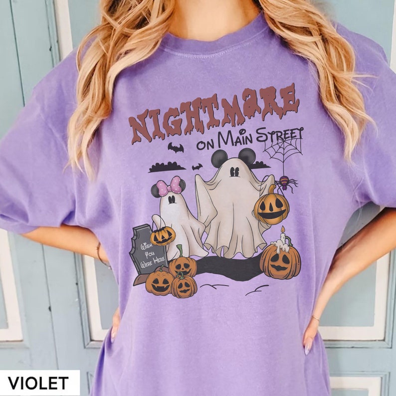 Vintage Halloween Boo To You Comfort Color Shirt, Nightmare On Main Street Shirt , Boo Ghost Halloween Tshirt, Disneyland Halloween Shirt The Pumpkin King Of Rughing