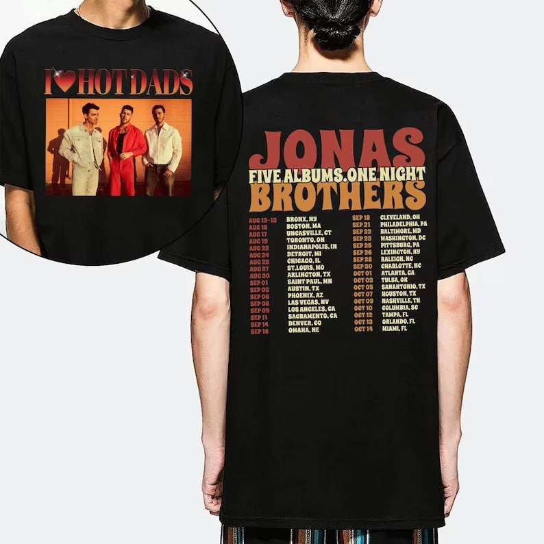 Comfort Colors Jon.As Brothers Shirt, I Love Hot Dads Shirt, Joe Jona.S Homage Retro 90’S Shirt