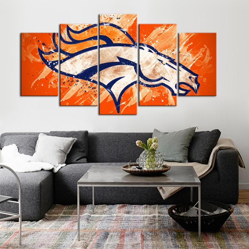 Denver Broncos Paint Splash Canvas Store