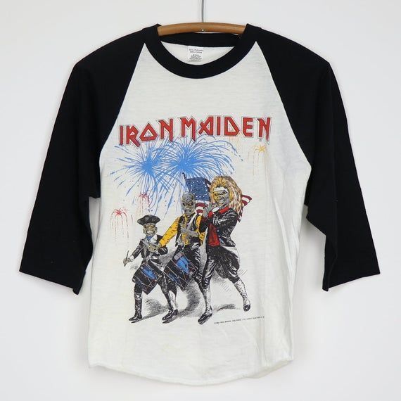 Vintage 1985 Iron Maiden Fourth Of July Tour Jersey Shirt