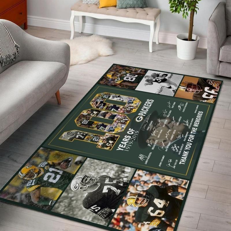 100Th Green Bay Packers Fan Made Area Rug For Christmas Living Room Rug Us Gift Decor Home Decor Living Room