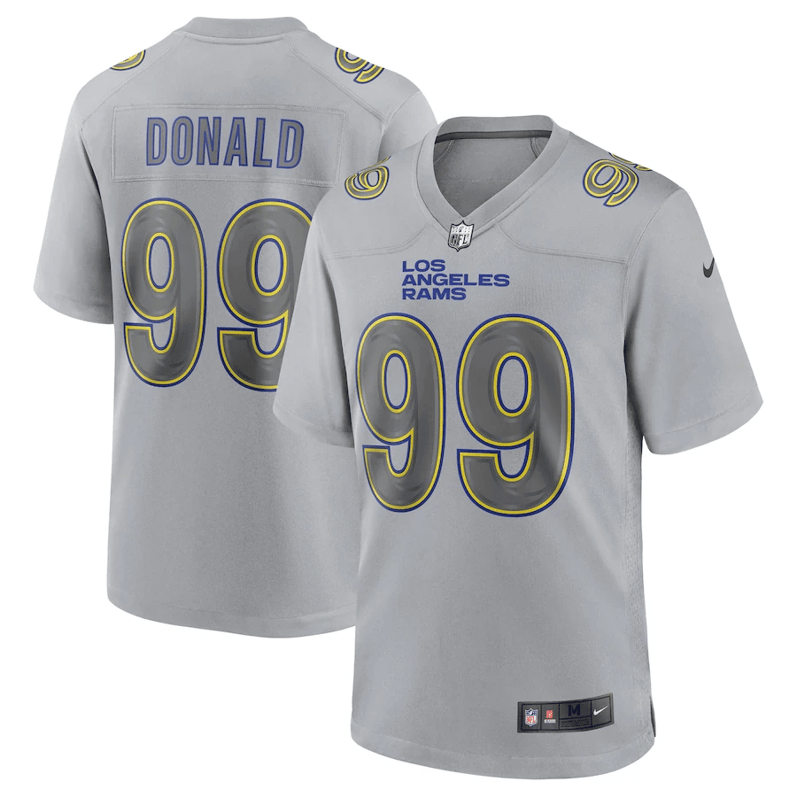 Aaron Donald 99 Los Angeles Rams Men Atmosphere Fashion Game Jersey – Gray
