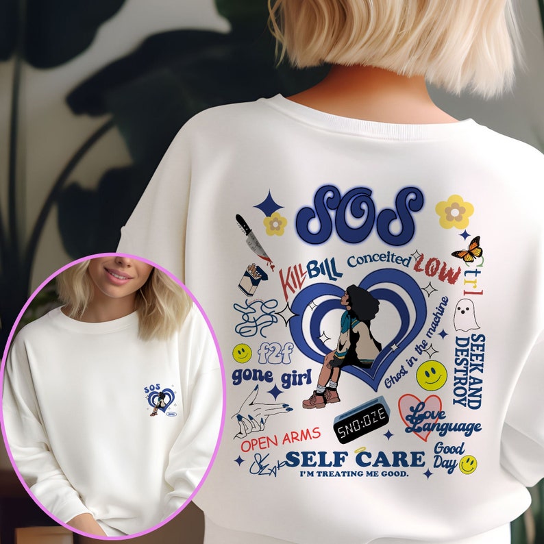 Sza Sos Full Tracklist Sweatshirt, Vintage Sza Sweatshirt, S.Z.A S.O.S Shirt, Sza Merch, S.O.S Album, Bill Kill, Low