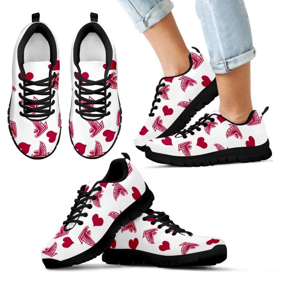 Sweeten Dreamy Love Pattern With Logo Atlanta Falcons Sneakers