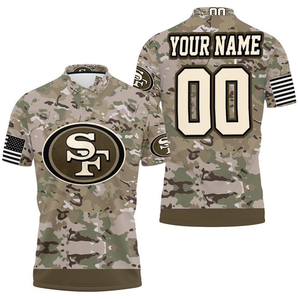 San Francisco 49Ers Camouflage Veteran 3D Personalized Polo Shirt