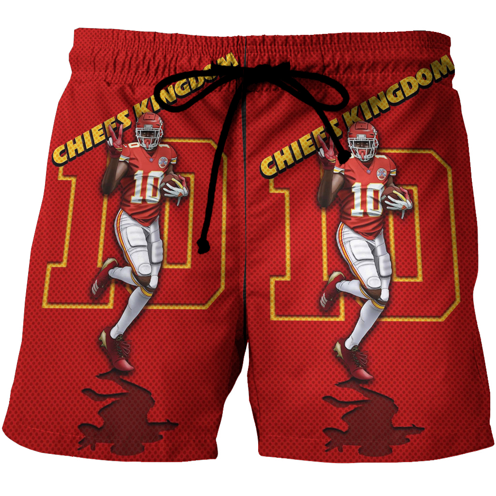 Kansas City Chiefs Tyreek Hill 10 V3 3D All Over Print Summer Beach Hawaiian Short