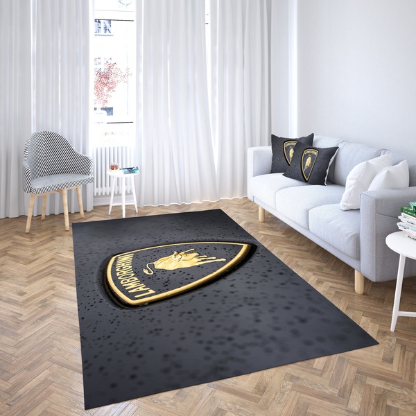 Lamborghini Logo 3D Creative Design Carpet Living Room  Area Rug