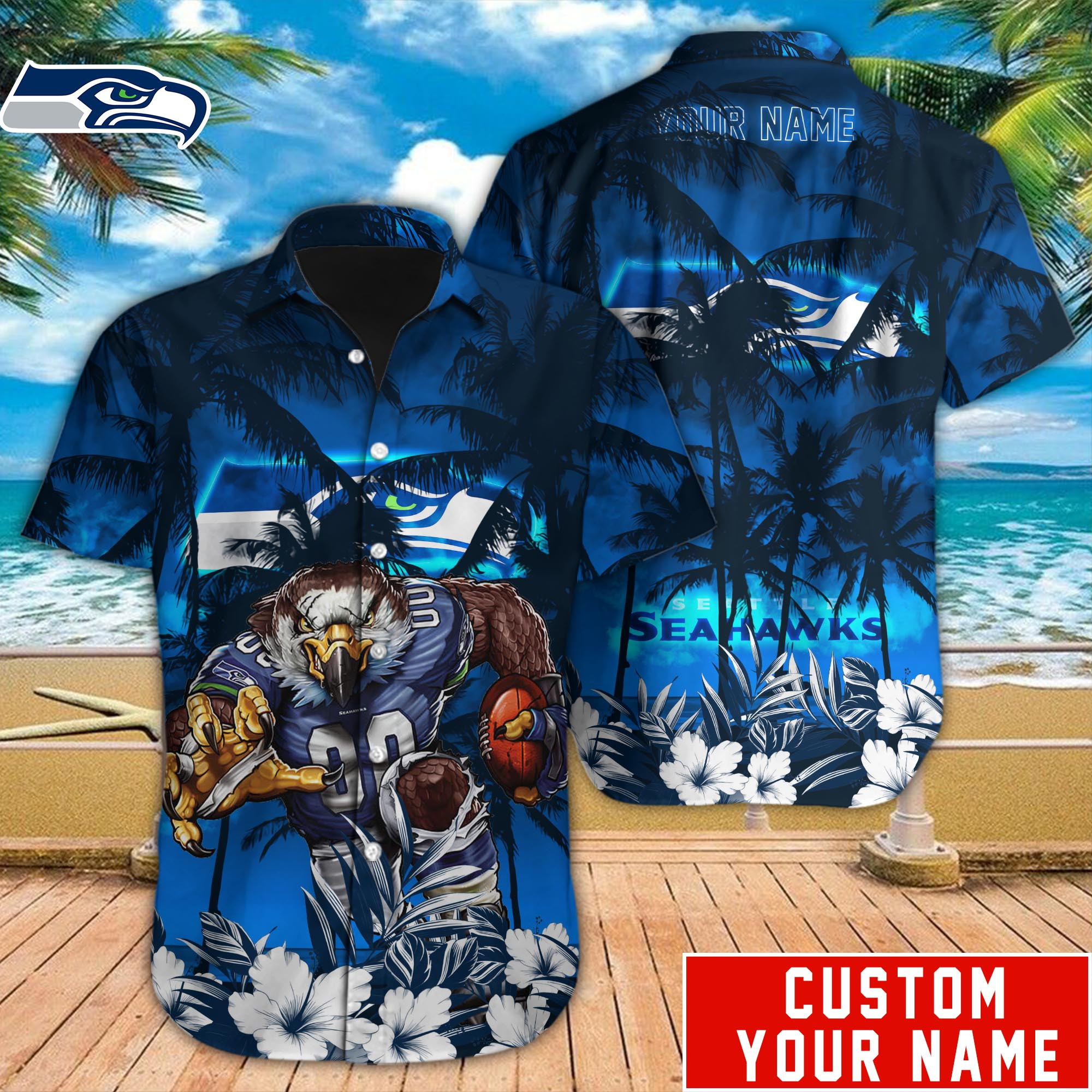 Seattle Seahawks Nfl-Hawaiian Shirt Custom M-40433