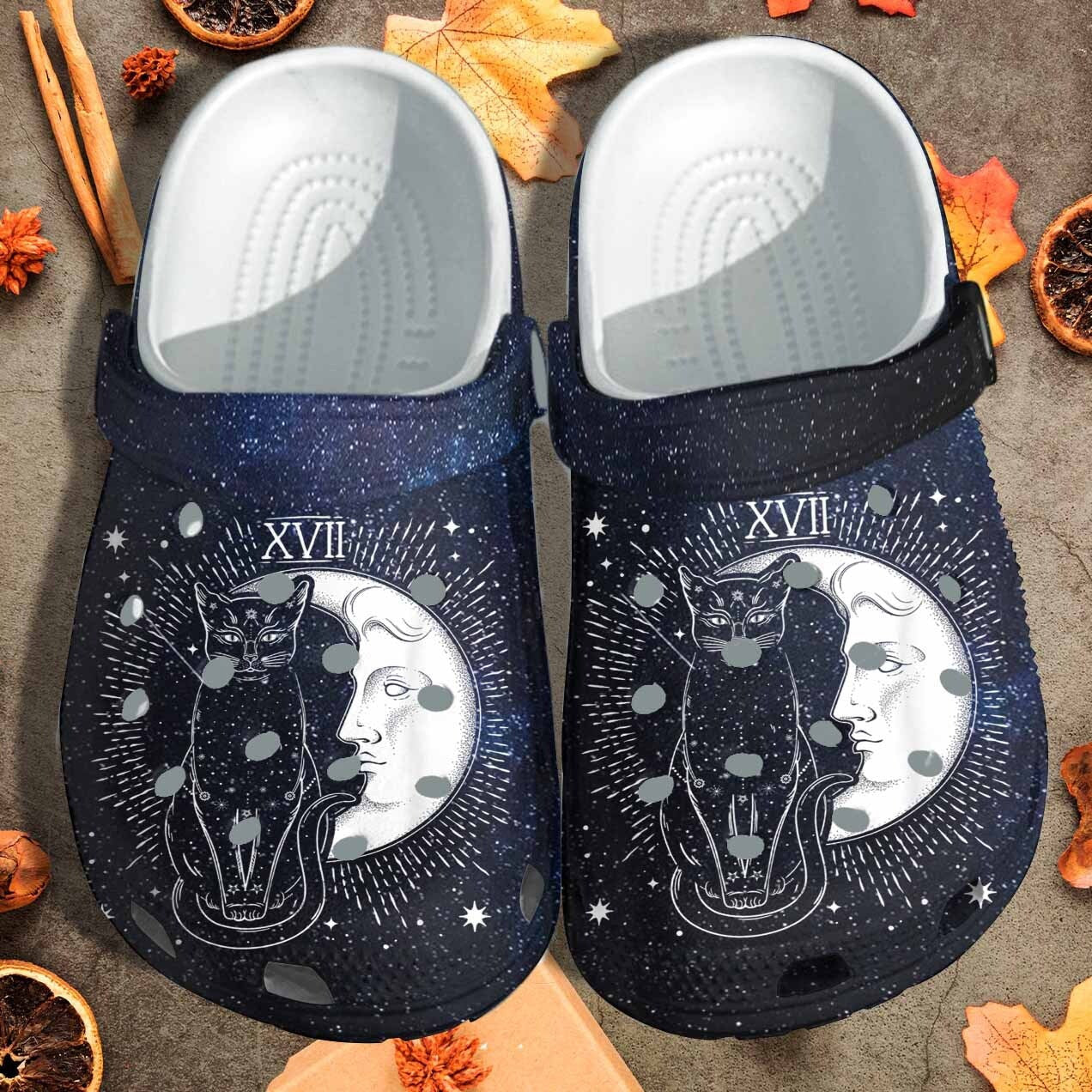 The Moon Cat Xvii Shoes – Cat Tarot Crocs Clogs Gift For Birthday