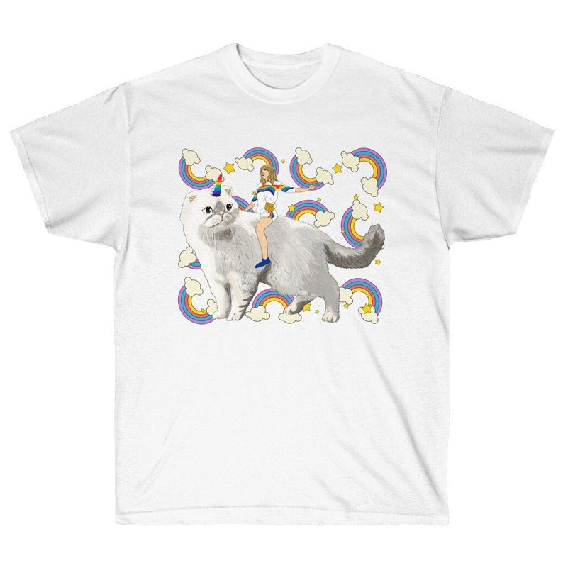 Swiftie Tee – Caticorn Adult Unisex, Ladies T-Shirts Clothing Graphic T-Shirts Birthday Gifts Unicorn T-Shirt Taylor Swift T-Shirts