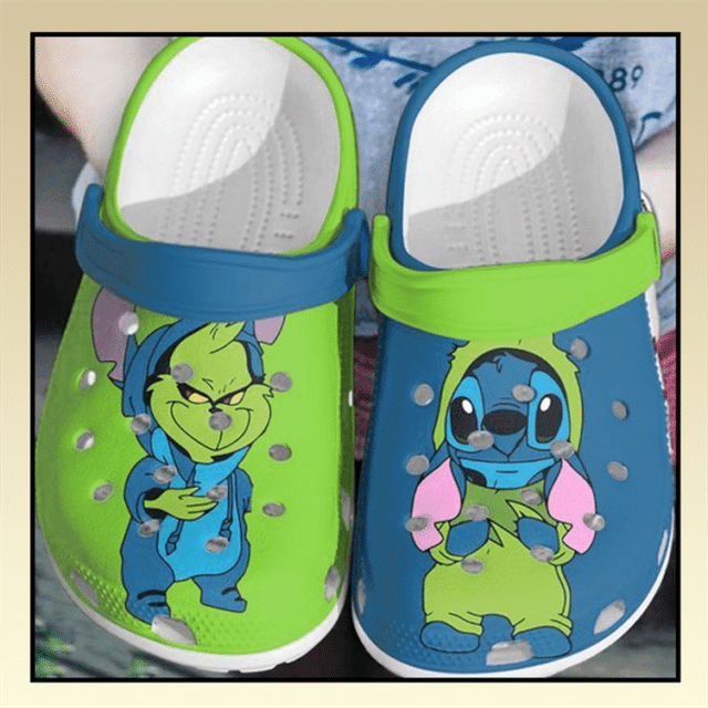 Stitch And Grinch Crocs Crocband Clog Comfortable Shoes