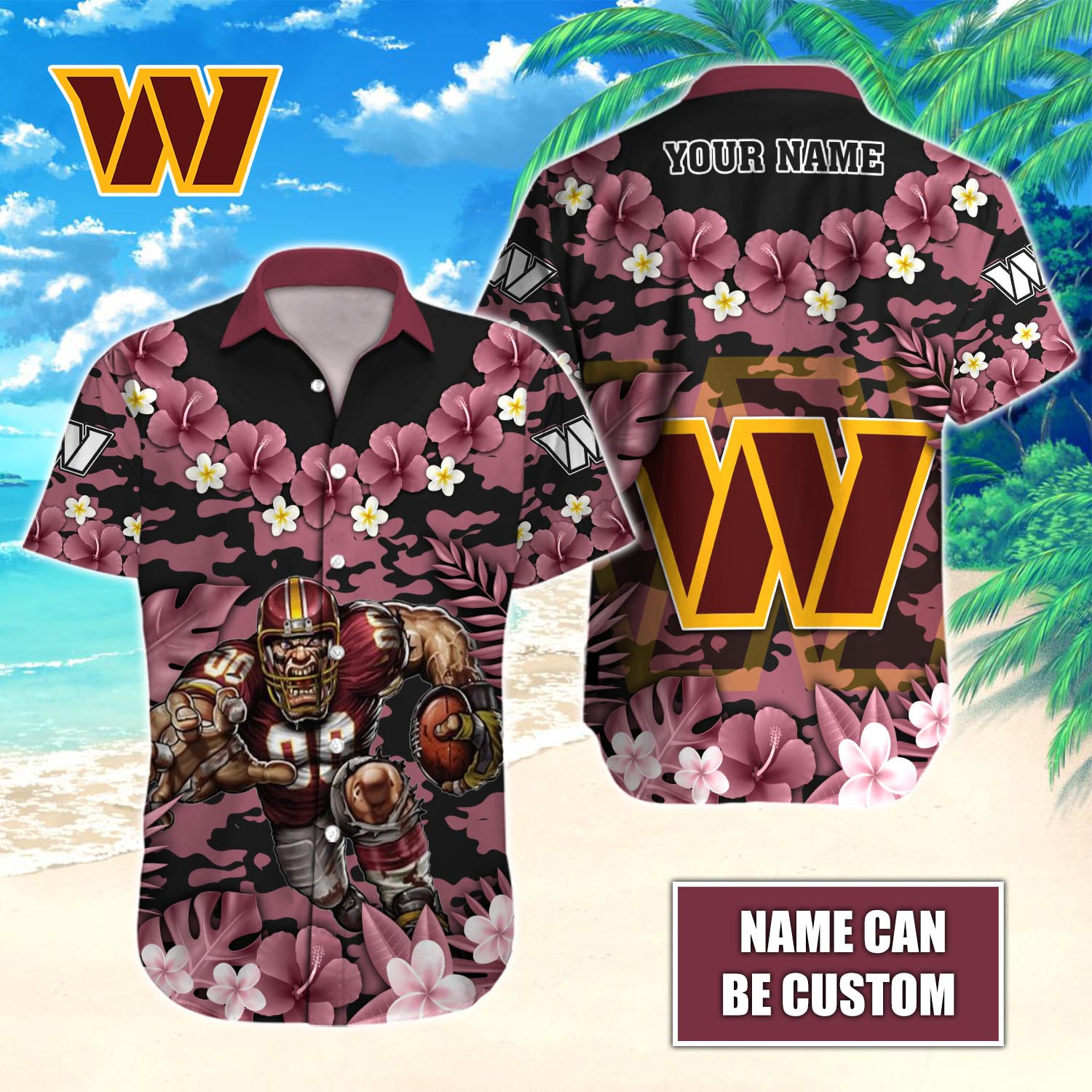 Washington Commanders Nfl-Hawaiian Shirt Custom T-40319