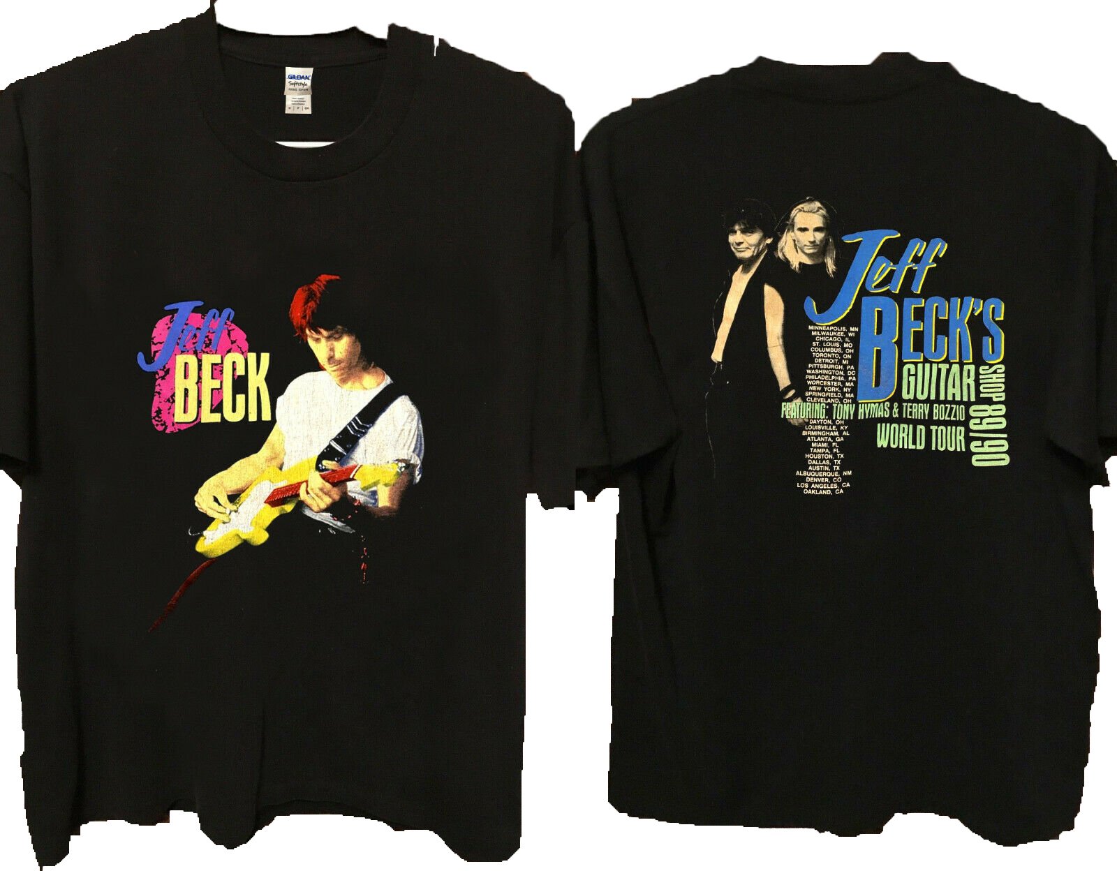 Best Rare Vintage Jeff Beck Guitar Shop T-Shirt Gildan