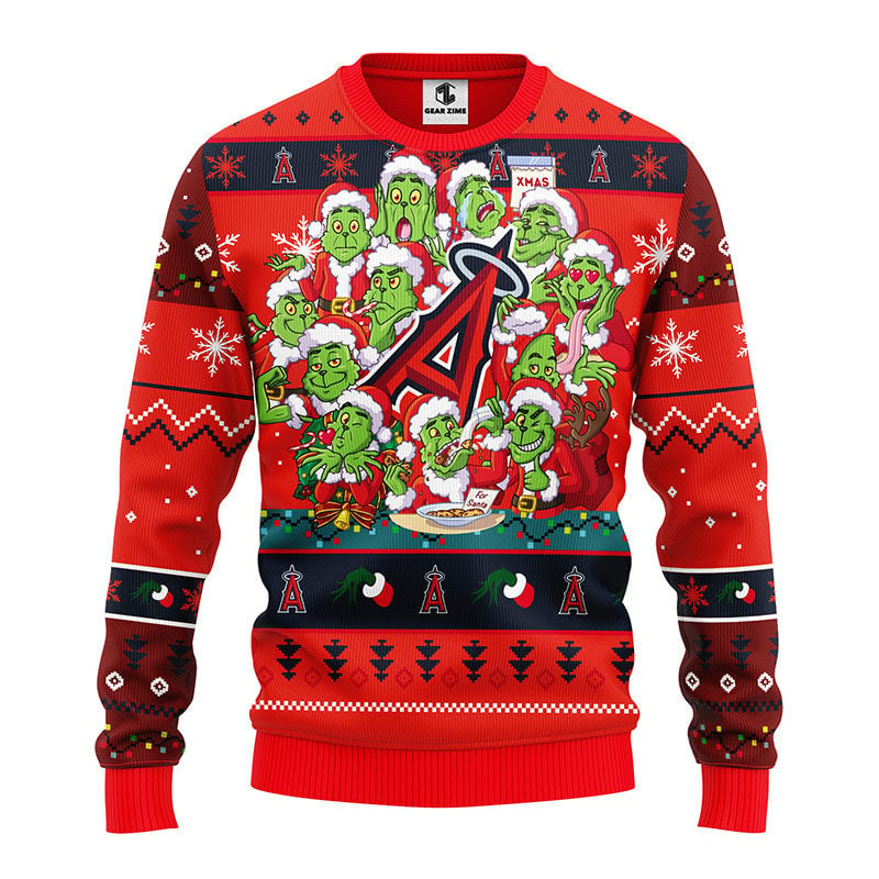 Los Angeles Angels 12 Grinch Xmas Day Ugly Christmas Sweater