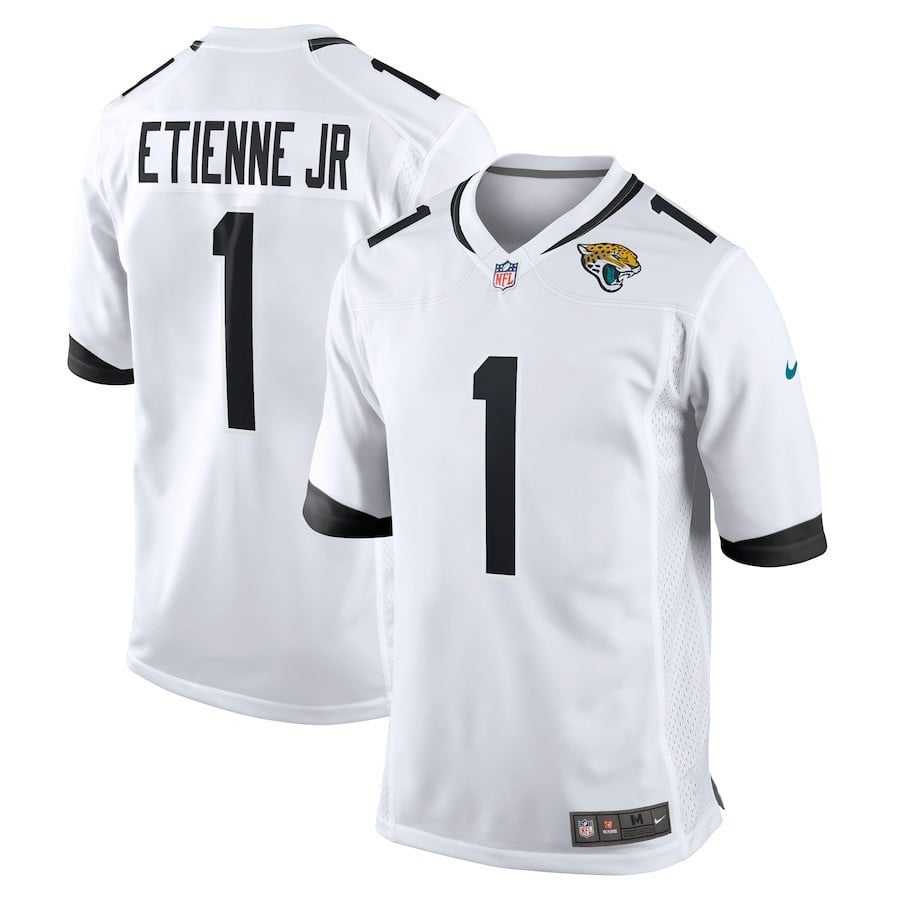 Travis Etienne Jr. White Jacksonville Jaguars Game Jersey – All Stitched