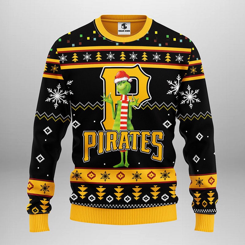 Pittsburgh Pirates Funny Grinch Ugly Christmas Sweater