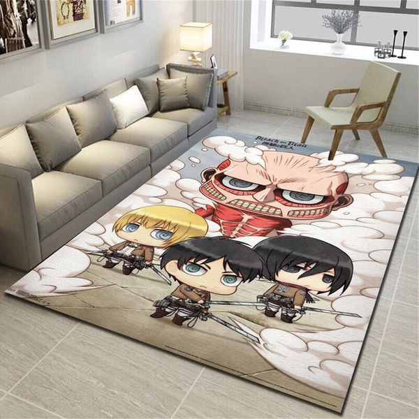 Attack On Titan Chibi Group Area Rug &hellip;