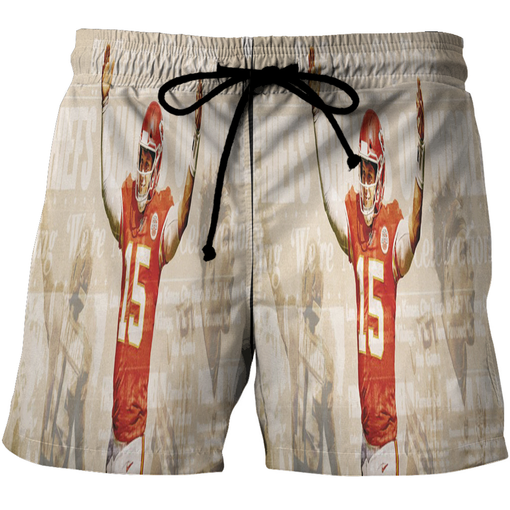 Kansas City Chiefs Patrick Mahomes 15 V8 3D All Over Print Summer Beach Hawaiian Short