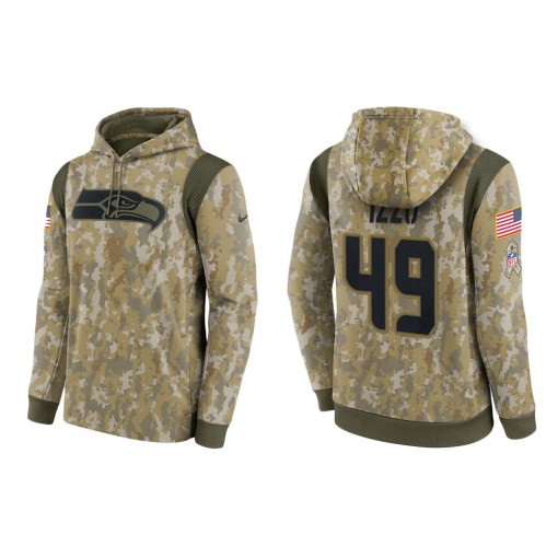 Ryan Izzo Seattle Seahawks Camo 2021 Salute To Service Veterans Day Therma Pullover Hoodie