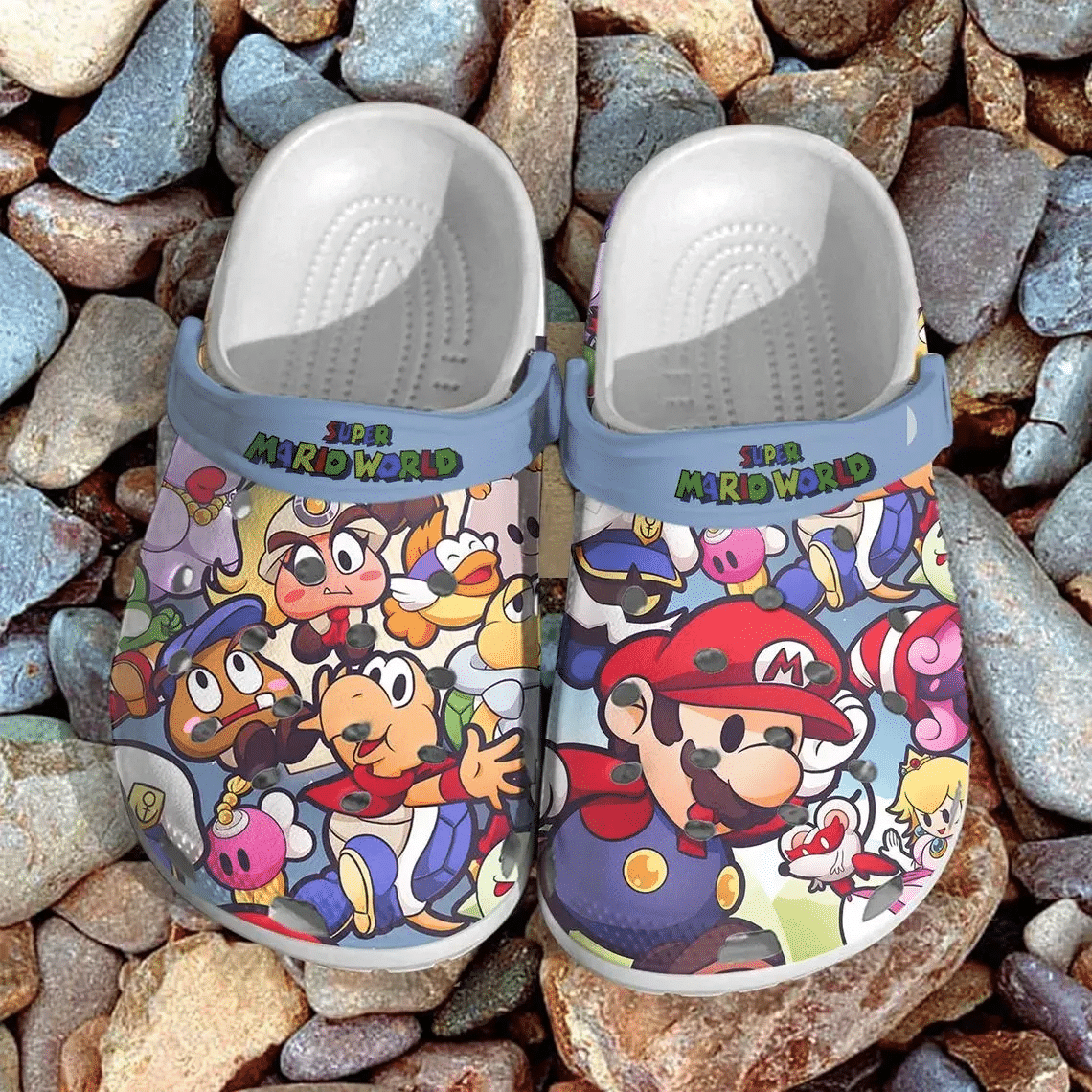 Super Mario Bros Colorful Crocss Crocband Clog Comfortable Water Shoes