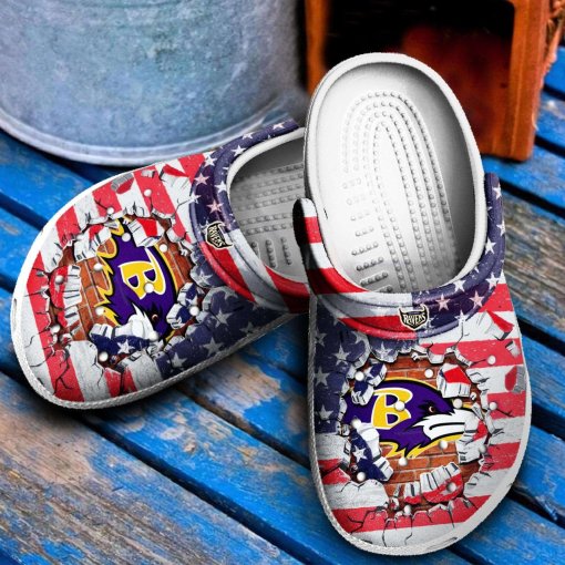 Baltimore Ravens Personalized Name Clog Shoes