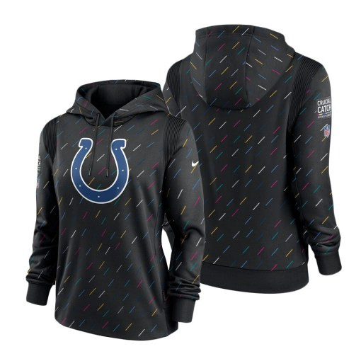 Women’S Indianapolis Colts Anthracite 2021 Crucial Catch Therma Pullover Hoodie