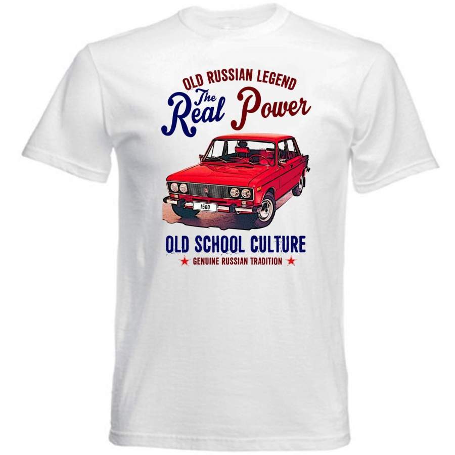 Vintage Russian Lada 1500 Car White T-shirt Mens Casual Tee Shirt Cotton Short Sleeves Fashion Tops Clothing