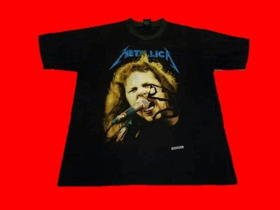 Vintage Metallica Band Heavy Metal Rock Music Concert 90 Arge Mens Shirt