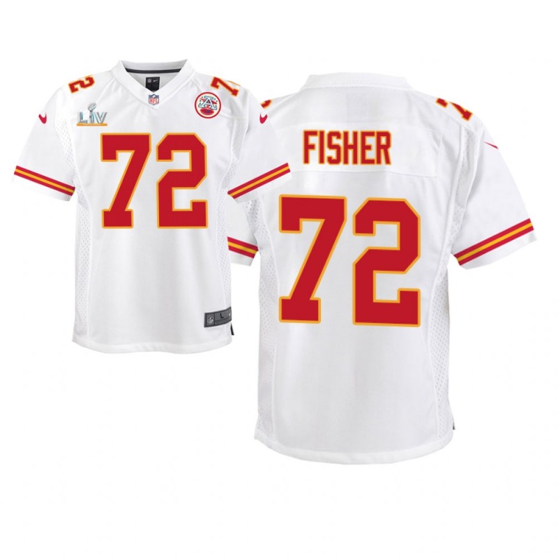 Youth Kansas City Chiefs #72 Eric Fisher White Super Bowl Lv Game Jersey