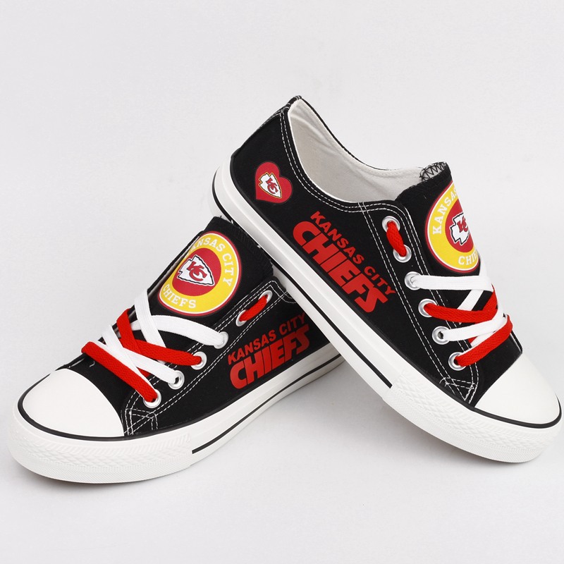 Kansas City Chiefs Canvas Shoes Black Shoes Style#2