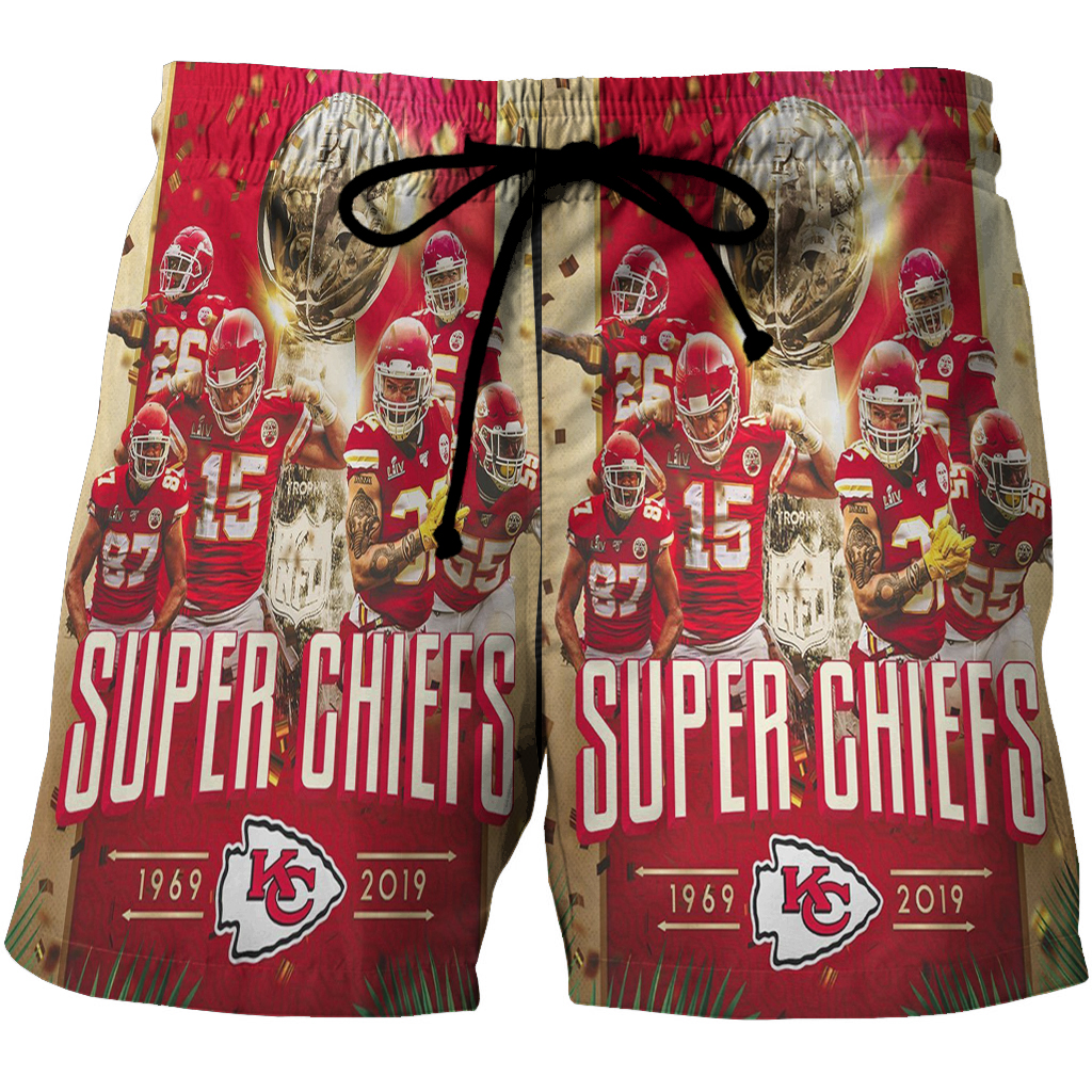 Kansas City Chiefs Team V6 3D All Over Print Summer Beach Hawaiian Short