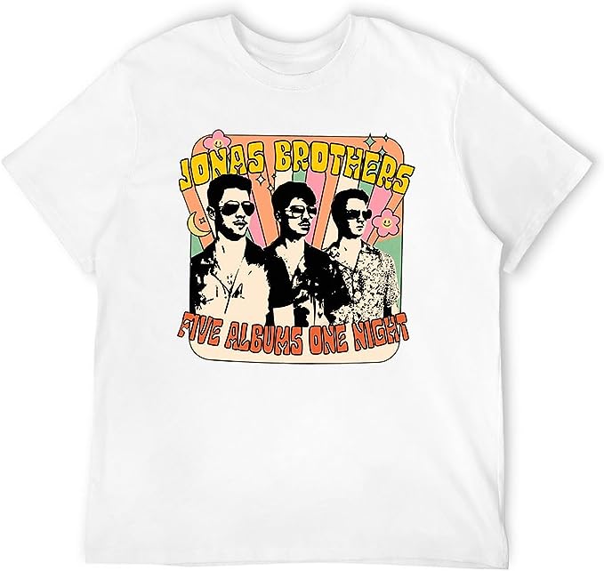 T Shirt Men Short Sleeve Round Neck Fashion Cotton Tee, Jonas Brothers Shirt