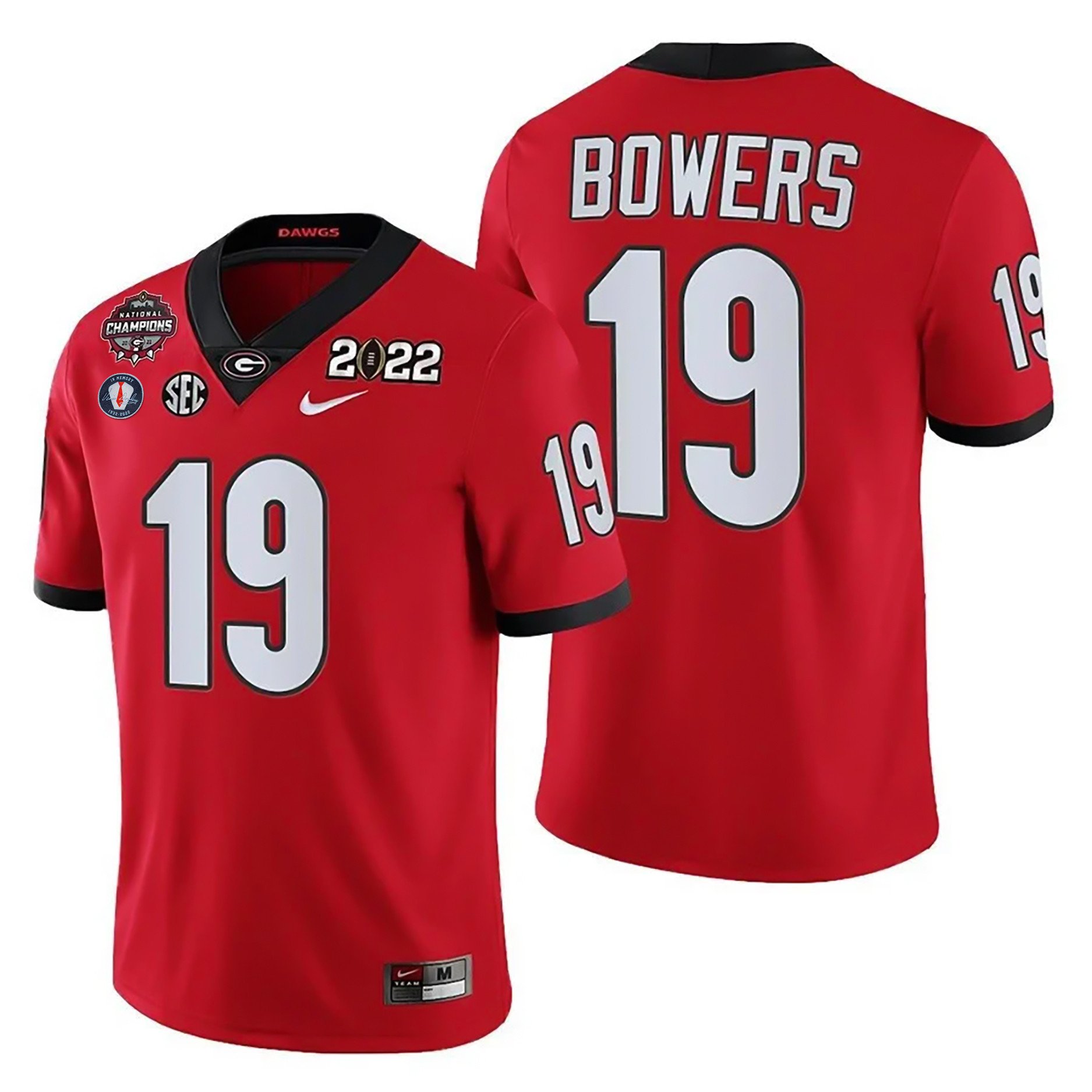 Brock Bowers Georgia Bulldogs 2023 Champions Jersey – All Stitched